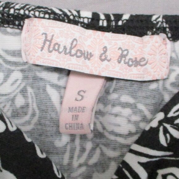 Harlow & Rose Shoulder stripe A-Line Dress Black & White Women Size | S - Picture 3 of 10